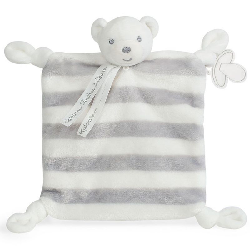  baby pastel baby comforter bear white grey 